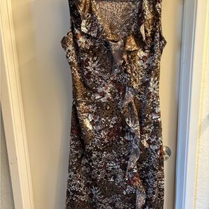 To the Max Brown and Black Patterned Midi Dress